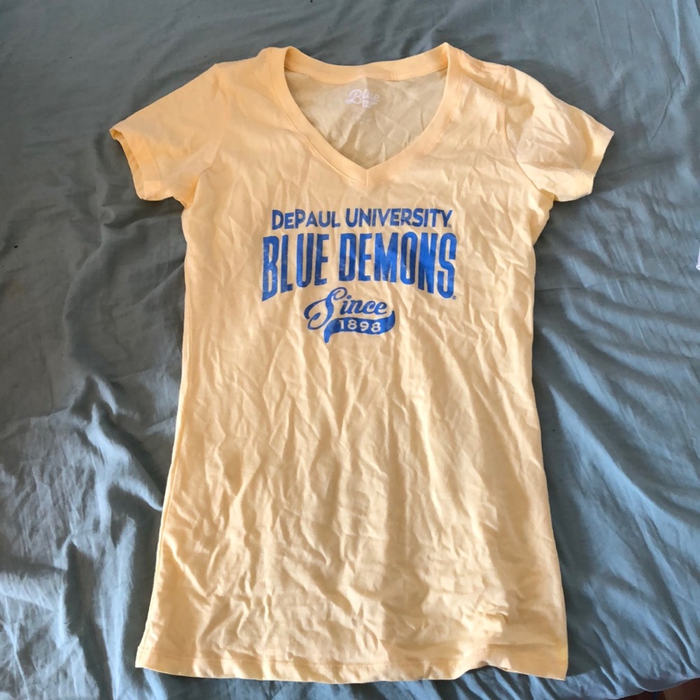 DePaul University Blue Demons Womens v neck NWOT